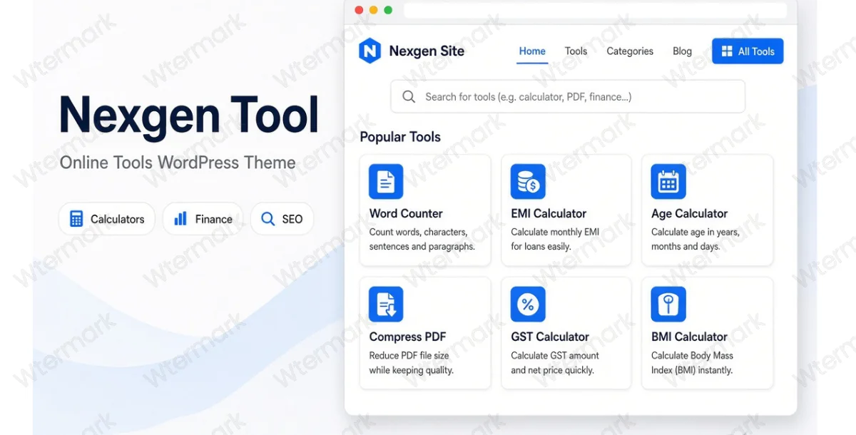 Nexgen Tools – Online Tools WordPress Plugin